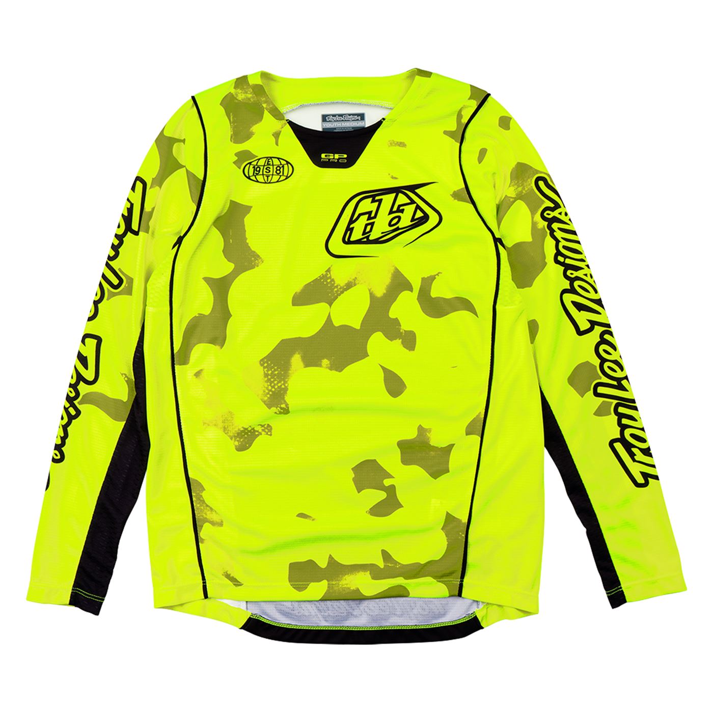 Troy Lee Designs Spring 2025 MX Jersey GP PRO Youth Blotted Jersey Flo Yellow